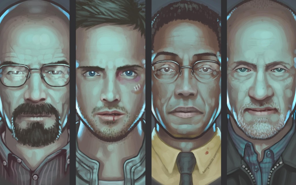 Awesome art of Walt, Jesse, Gus and Mike